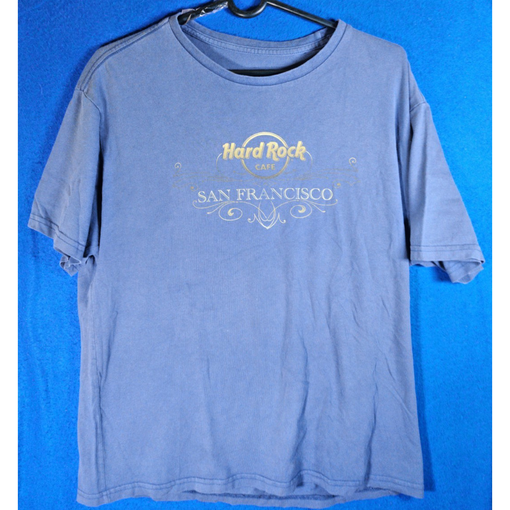 Hard Rock Cafe T-Shirt Mens Large Blue Short Sleeve San Francisco Graphic Tee